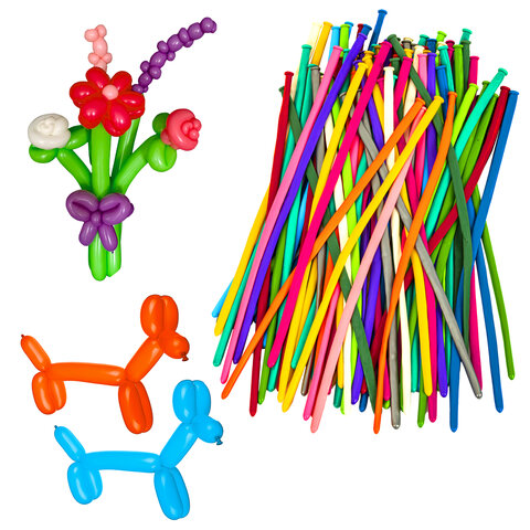 Шары воздушные для моделирования 5х150 см, 100 штук, BRAUBERG KIDS