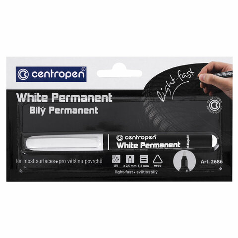 Маркер перманентный CENTROPEN, круглый наконечник, 1,2 мм, блистер, 2686, 5 2686 6000