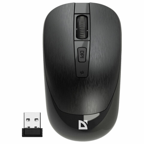 Мышь беспроводная бесшумная DEFENDER Wave MM-995, USB, 3 кнопки + 1 колесо-кнопка, оптическая
