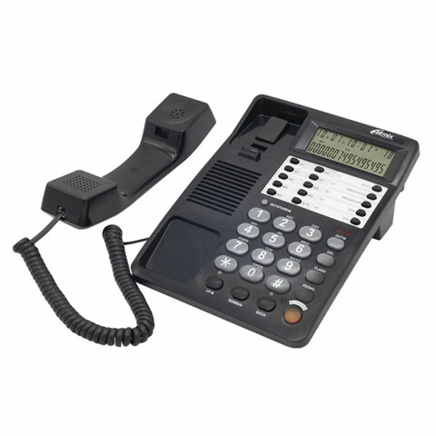 Телефон RITMIX RT-495 black, АОН, спикерфон, память 60 номеров, тональный / импульсный режим