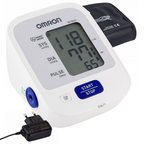 Тонометр (МЕД РегУд) OMRON M2 (HEM-7121-ALRU) манжета 22-42 см, автоматический, на плечо, блок питания