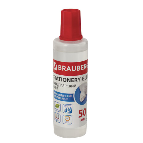 Клей канцелярский жидкий BRAUBERG, мл, с аппликатором