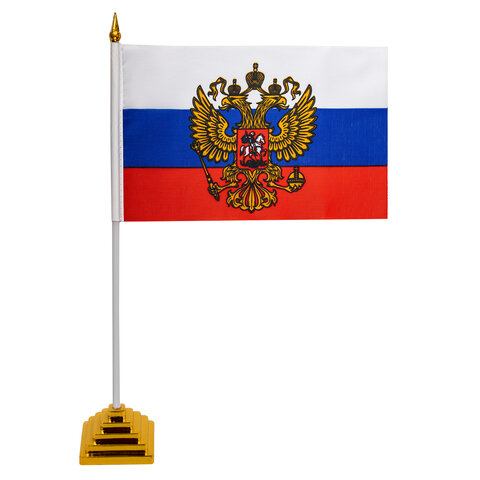 Флаг России настольный см, с гербом РФ, BRAUBERG/STAFF