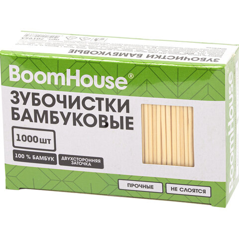 Зубочистки бамбуковые 1000 шт. в коробке, BOOMHOUSE (БУМХАУС)