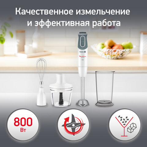 Блендер погружной MOULINEX DD642132, 800 Вт, 10 скоростей, 3 насадки, стакан