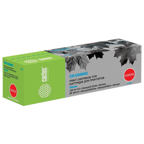 Картридж лазерный CACTUS (CS-045HC) для CANON MF635/633/631/LBP 611/613, ресурс 2200 стр., CS-C045HC