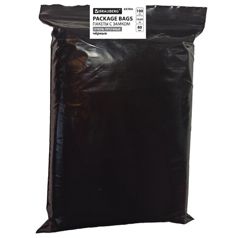 Пакеты ZIP-LOCK ОЧЕНЬ ПРОЧНЫЕ, комплект 100 шт., 150x200 мм, ПВД, 80 мкм, BRAUBERG
