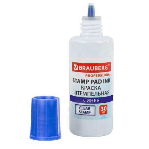 Краска штемпельная BRAUBERG PROFESSIONAL, clear stamp, мл, на водной основе