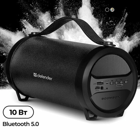 Колонка портативная DEFENDER G24, 1.0, 10 Вт, Bluetooth, FM-тюнер, microSD