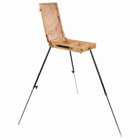 Этюдник BRAUBERG ART CLASSIC, бук, 40х25х7,5см, высота холста 70см, ножки метал 90см, ремень