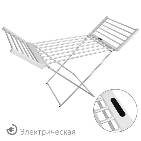 Сушилка для белья напольная, электрическая, раскладная, 3 зоны сушки, алюминиевая, таймер/регулировка темп. 45-70 °С, LAIMA HOME