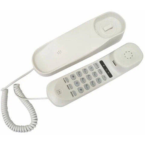 Телефон RITMIX RT-002 white, удержание звонка, тональный/импульсный режим, повтор