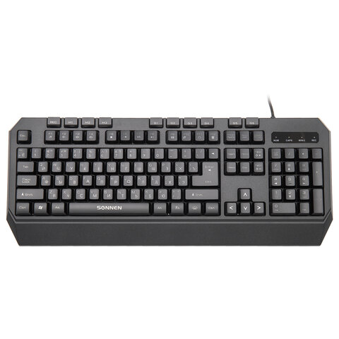 Клавиатура проводная SONNEN KB-7700, USB, 104 клавиши + 10 программируемых клавиш, RGB