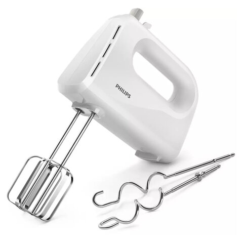 Миксер PHILIPS HR3705/00, 300 Вт, 5 скоростей, 2 венчика, 2 крюка для теста
