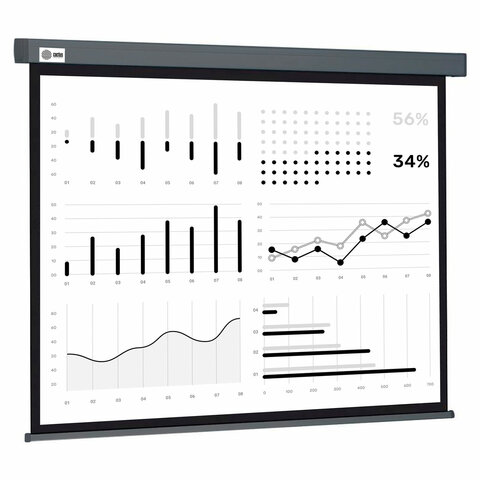 Экран Cactus Wallscreen CS-PSW-180X180-SG, 180x180 см, 1:1, настенно-потолочный