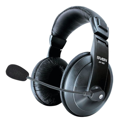 Наушники с микрофоном (гарнитура) SVEN AP-860MV, проводные, 2 м, с оголовьем, SV-0410860