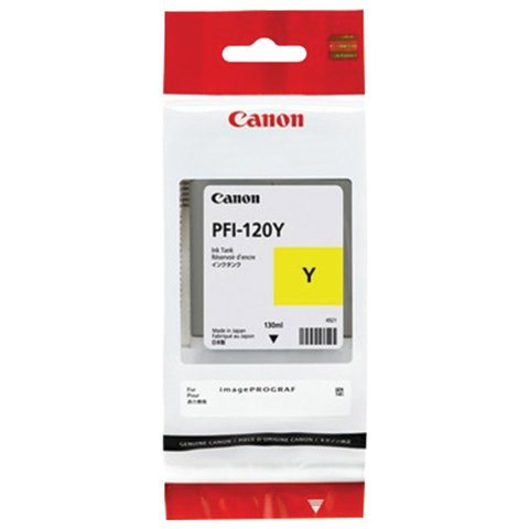 Картридж струйный CANON (PFI-120Y) для imagePROGRAF TM-200/205/300/305, мл, оригинальный, 2888C001
