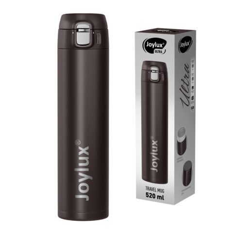 Термокружка 520 мл JOYLUX (ДЖОЙЛЮКС) ULTRA BROWN, нержавеющая сталь SUS304, матовый