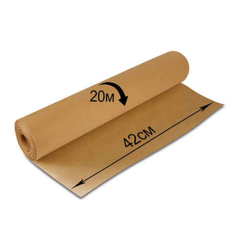Крафт-бумага в рулоне, 420 мм x 20 м, плотность 78 г/м2, Марка А (Коммунар), BRAUBERG