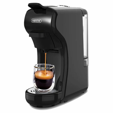 Кофемашина капсульная 4 в 1 NESPRESSO/DOLCEGUSTO/чалды/молотый HIBREW H1A, 1450 Вт, объем 0,7 л