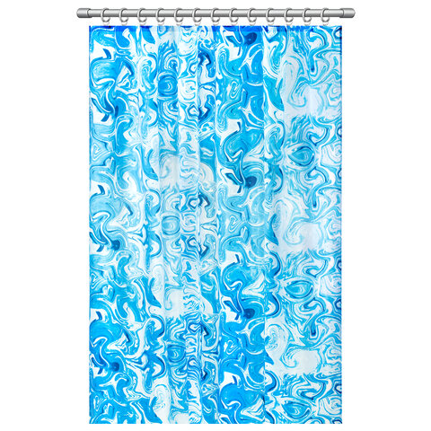 Шторка для ванной ПОЛИЭСТЕР, см, кольца в комплекте, ГОЛУБЫЕ ВОЛНЫ, PRIMILA (ПРИМИЛА)