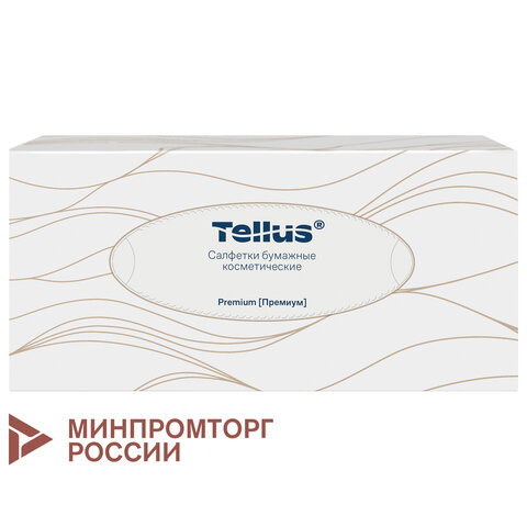 Салфетки косметические 100 штук в картонном боксе, 2-слойные, Tellus/TORK Premium (Система F1)