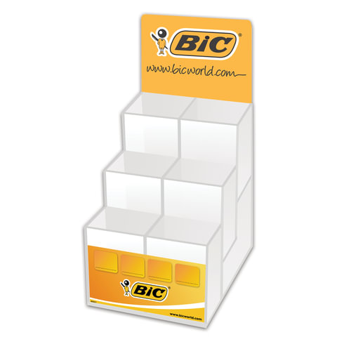 Дисплей настольный для размещения ручек BIC, 25х16х13 см, 6 отделений, БЕЗ НАПОЛНЕНИЯ
