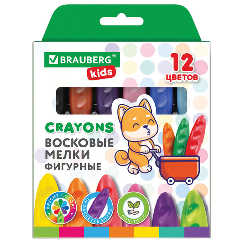 Восковые мелки фигурные BRAUBERG KIDS 