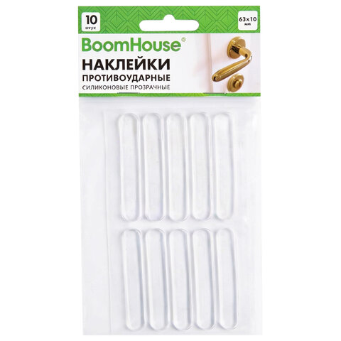 Противоударные силиконовые наклейки 63х10 мм, КОМПЛЕКТ 10 шт., BOOMHOUSE (БУМХАУС)