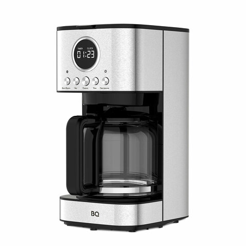 Кофеварка капельная BQ (БИ-КЬЮ) CM1007, 900 Вт, объем 1,5 л, поддержание температуры, серебристая