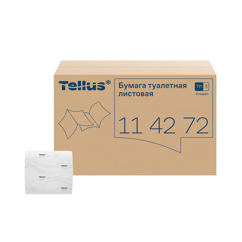Бумага туалетная Tellus/TORK (Система Т3) UNIVERSAL, КОМПЛЕКТ 40 шт., листовая, 250 л., см, 1-слойная