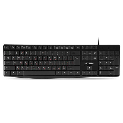 Клавиатура проводная SVEN KB-S305, USB, 105 кнопок, SV-018801