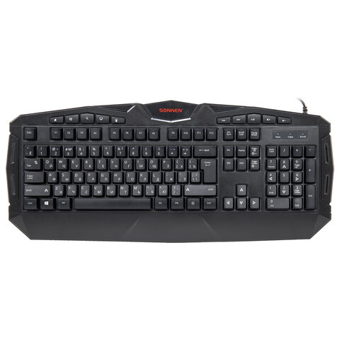 Клавиатура проводная игровая SONNEN Q9M, USB, 114 клавиш, РАДУЖНАЯ LED-подсветка