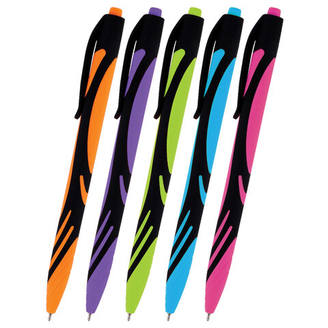 Ручка шариковая автоматическая BRAUBERG ULTRA COLOR NEON, soft-touch, пишущий узел 0,7 мм, линия письма 0,35 мм