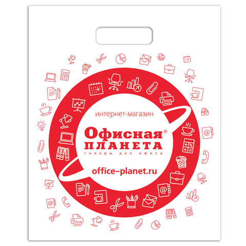Пакет презентационно-упаковочный ОФИСНАЯ ПЛАНЕТА, 40х50 см, усиленная ручка