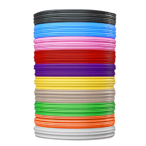 Безопасный PLA-пластик для 3D-ручки, 100 метров (10 цветов х 10 м), BRAUBERG KIDS