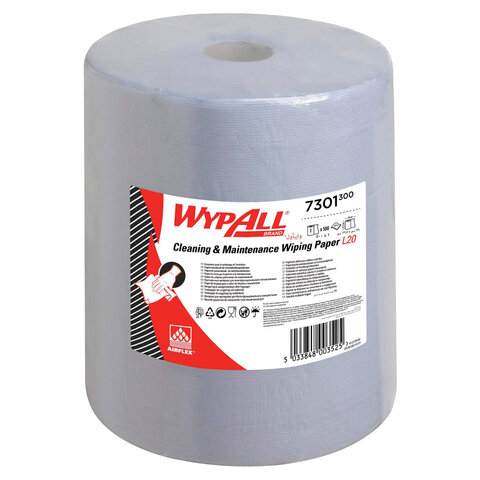 Бумага протирочная KIMBERLY-CLARK Wypall L20, 500 листов в рулоне, 33х38 см, 2-слойная