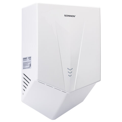 Сушилка для рук ВЫСОКОСКОРОСТНАЯ SONNEN K2022B, 1300 Вт, 150 м/с, IPX1, 72 дБ, пластиковый корпус