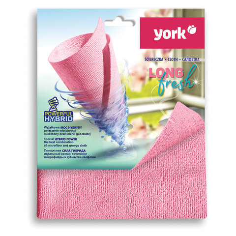 Салфетка из МИКРОФИБРЫ ГУБЧАТАЯ PVA/ПВА СУПЕРВПИТЫВАЮЩАЯ см, Long Fresh, 275 г/м2, YORK