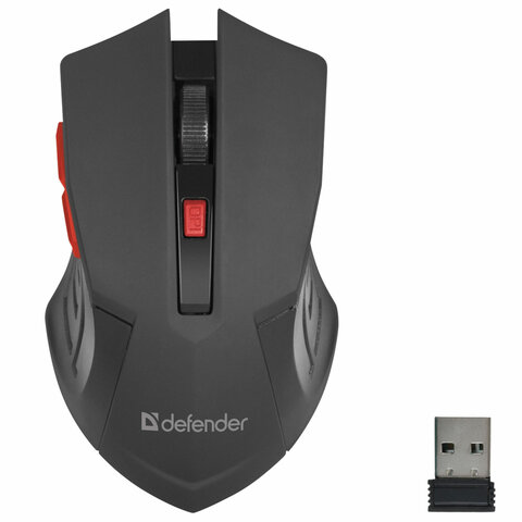 Мышь беспроводная DEFENDER Accura MM-275, USB, 5 кнопок + 1 колесо-кнопка, оптическая