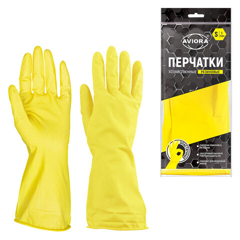 Перчатки МНОГОРАЗОВЫЕ латексные AVIORA, размер 6,5-7, вес 33 г, 402-566