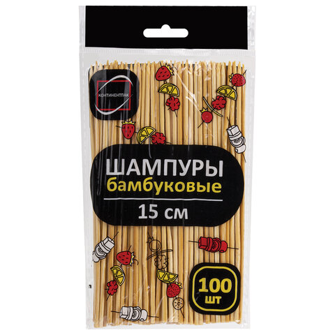 Шпажки-шампуры для шашлыка бамбуковые 15 см, 100 штук, КП