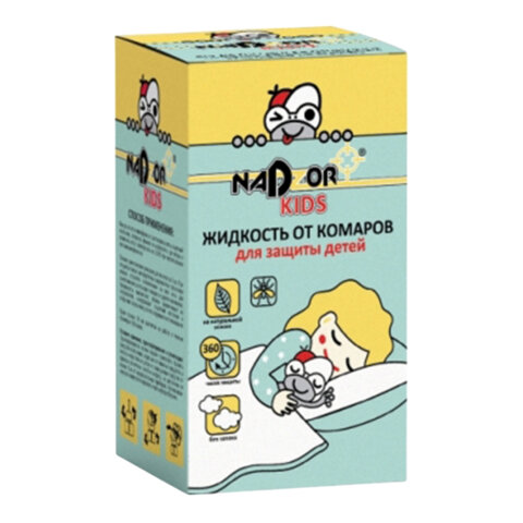 Жидкость от комаров для электрофумигатора детская мл, NADZOR KIDS, без запаха