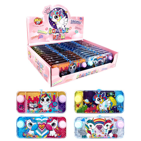 Водная игра ЕДИНОРОЖКИ, 15х7 см, колечки, 4 вида, дисплей, JOLLY JOT (ДЖОЛЛИ ДЖОТ)