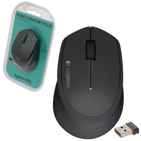 Мышь беспроводная LOGITECH M280, 2 кнопки + 1 колесо-кнопка, оптическая