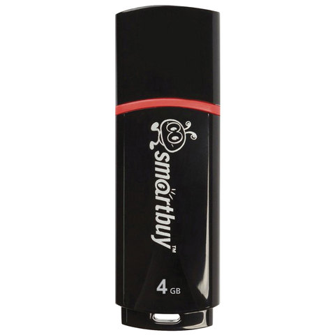 Флеш-диск 4 GB, SMARTBUY Crown, USB 2.0, SB4GBCRW-K