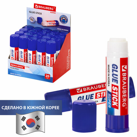 Клей-карандаш BRAUBERG SUPER, г, ЮЖНАЯ КОРЕЯ