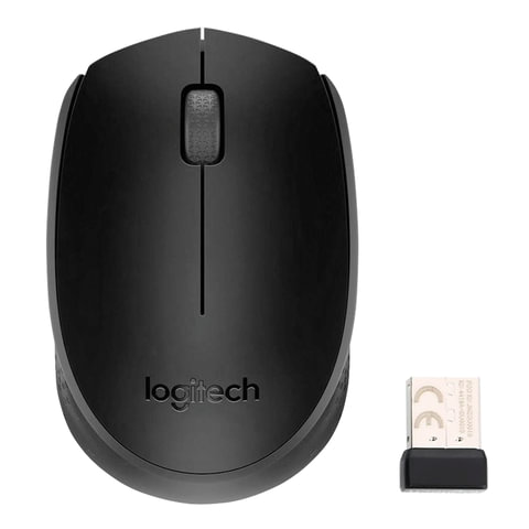 Мышь беспроводная LOGITECH B170, 2 кнопки + 1 колесо-кнопка, оптическая