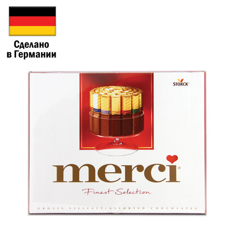 Конфеты MERCI ассорти из молочного и темного шоколада, г, ГЕРМАНИЯ, 015409-35