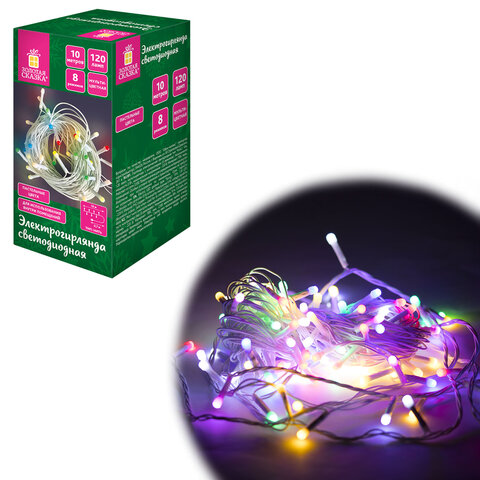 Электрогирлянда-нить комнатная 10 м, 120 LED, вид: 